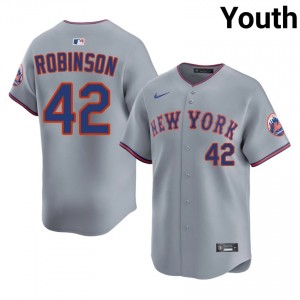 Jackie Robinson #42 New York Mets Baseball Jersey | Limited Youth Gray Embroidery Edition 58470630