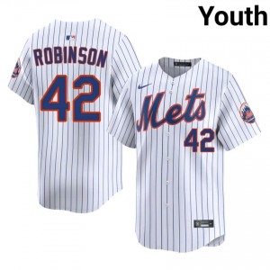 NYM Jackie Robinson #42 White Youth Baseball Jersey | 2026 Season Replica 33508124