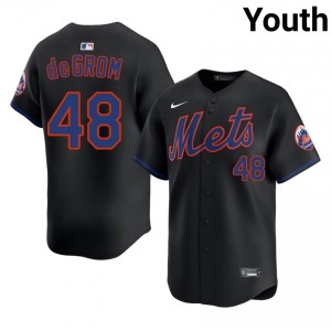 NYM Jacob deGrom #48 Black Youth Baseball Jersey | 2026 Season Iconic 96194487