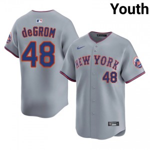 Gray Jacob deGrom #48 Mets Baseball Embroidery Jersey | Professional Youth Fit 13140377