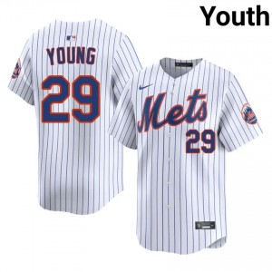 #29 Jared Young Game Youth Baseball Jersey | NY Mets White Fan Gear 22239940