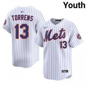 White Luis Torrens #13 Mets Baseball Stitch Jersey | Premium Youth Fit 47016736