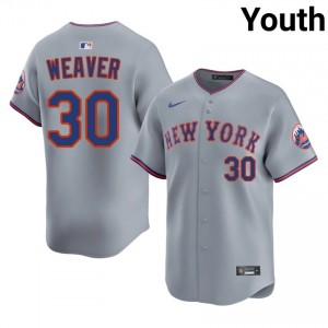 NYM Luke Weaver #30 Gray Youth Baseball Jersey | 2026 Season Iconic 34704201