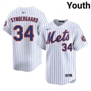 #34 Noah Syndergaard Gameday Youth Baseball Jersey | NY Mets White Fan Gear 44098973