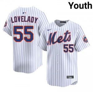 NYM Richard Lovelady #55 White Youth Baseball Jersey | 2026 Season Iconic 74296820