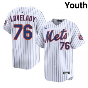 #76 Richard Lovelady Limited Youth Baseball Jersey | NY Mets White Fan Gear 88650969