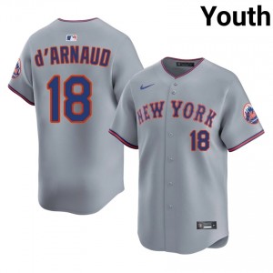 NYM Travis d'Arnaud #18 Gray Youth Baseball Jersey | 2026 Season Official 26075498