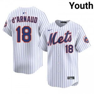 White Travis d'Arnaud #18 Mets Baseball Embroidery Jersey | Game Youth Fit 45980645