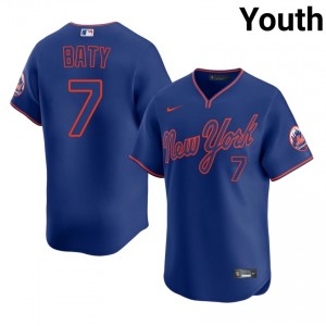 Royal Brett Baty #7 Mets Baseball Stitched Jersey | Pro-Grade Youth Fit 82636046