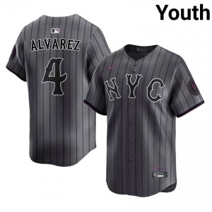 #4 Francisco Alvarez Iconic Youth City Connect Baseball Jersey | NY Mets Gray Fan Gear 65946640