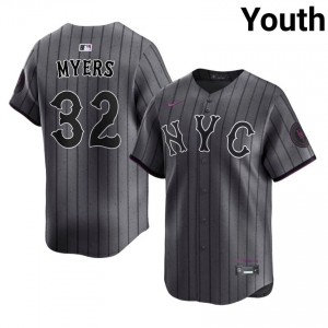 Gray Tobias Myers #32 Mets Baseball City Connect Embroidery Jersey | Professional Youth Fit 80349787